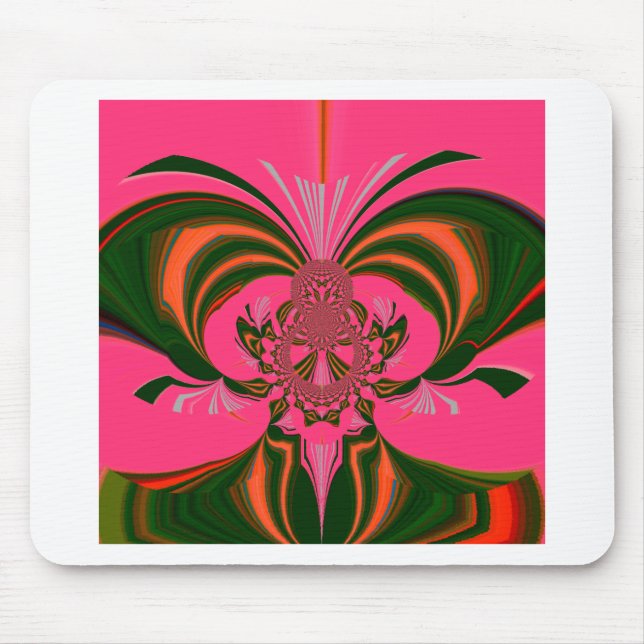 Tapis De Souris Rose rouge or vert (Devant)
