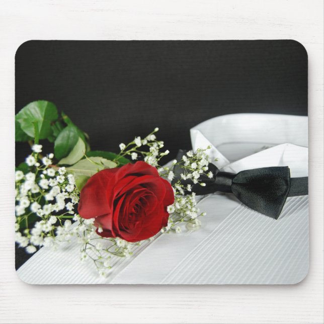 Tapis De Souris Rose rouge romantique (Devant)