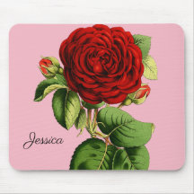 Rose rouge vintage avec votre nom