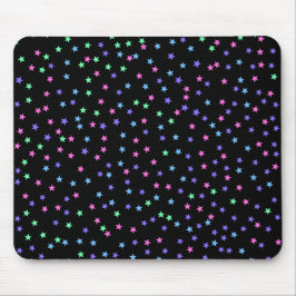 Tapis De Souris Rose Vert bleu violet étoiles Motif