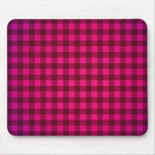 Tapis De Souris Rose violet à damiers fibre de carbone