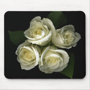Tapis De Souris Roses blancs Mousepad