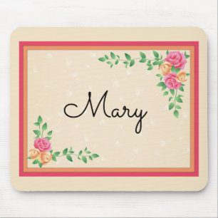 Tapis De Souris Roses dans le nom du cadre Pays Mousepad