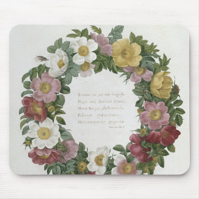 Tapis De Souris Roses de Noël (Devant)