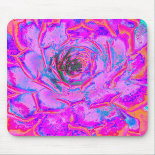 Tapis De Souris Rosette de Sedum Succulent Violet et Magenta