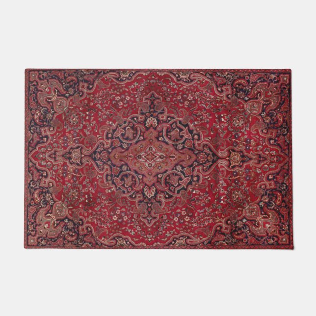 Tapis De Souris roter antiker Teppich Fußmatte (Vorderseite)