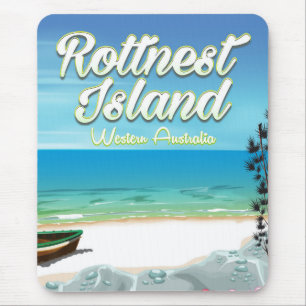 Tapis De Souris Rottnest Island Australia ocean travel poster