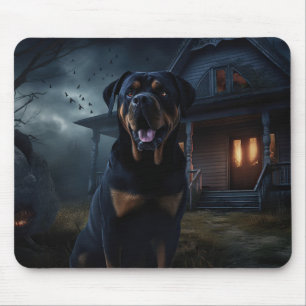Tapis De Souris Rottweiler Halloween Épouvantable
