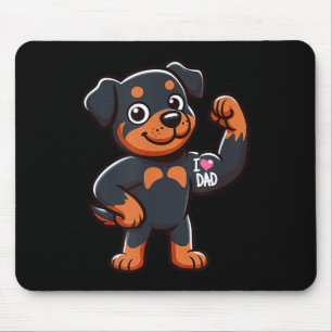 Tapis De Souris Rottweiler I Love Papa Funny Chien Tattoo _1