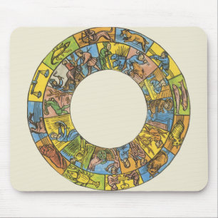 Tapis De Souris Rouage du zodiaque astrologique céleste vintage