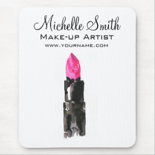 Tapis De Souris Rouge à lèvres rose et noir chic maquillage
