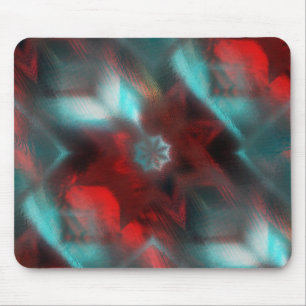 Tapis De Souris Rouge avec rayures boisées sous cyan style verre