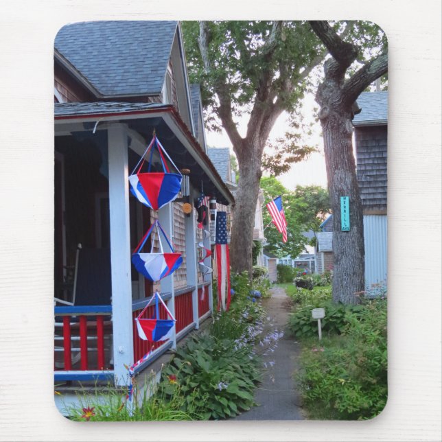 Tapis De Souris Rouge, Blanc et Bleu - Vignoble de Martha (Devant)