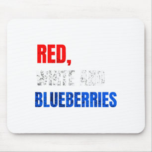 Tapis De Souris Rouge Blanc Et Myrtilles Fête Patriotique D'été Am