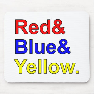 Tapis De Souris Rouge Bleu Jaune   Couleurs Primaires