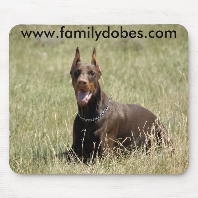 Tapis de souris rouge de dobermann (Devant)