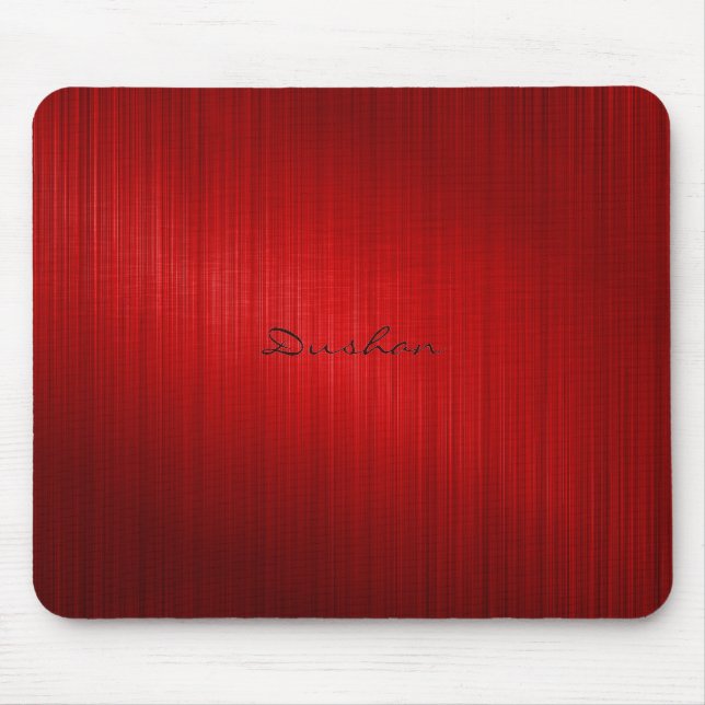 Tapis De Souris Rouge foncé en métal brossé look Souris (Devant)