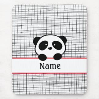 Tapis De Souris Rouge Noir Personnalisé Panda Bear Mousepad
