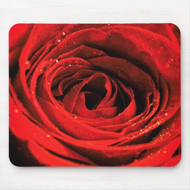 Tapis De Souris Rouge Rose Fleur Love Valentines Pad Souris (Devant)