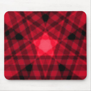 Tapis De Souris Rouge Tartan Star Art géométrique Mousepad
