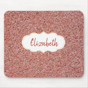 Tapis De Souris Rouge tendance cool, marbre, cadre - Personnalisé
