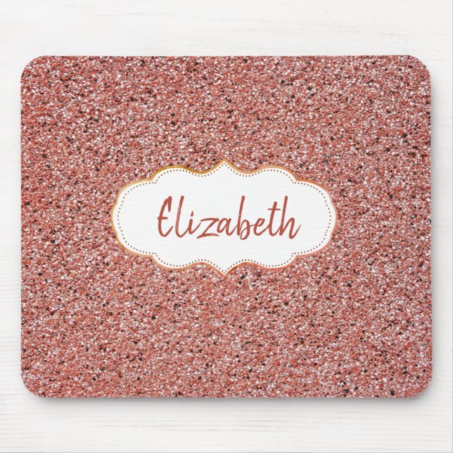 Tapis De Souris Rouge tendance cool, marbre, cadre - Personnalisé (Devant)