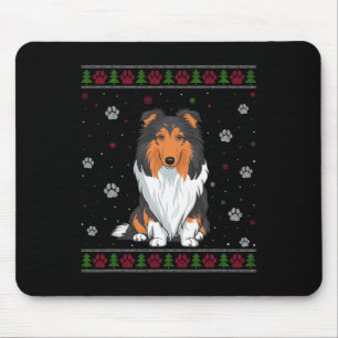 Tapis De Souris Rough Collie Sweat de Noël Xmas Animal Chien