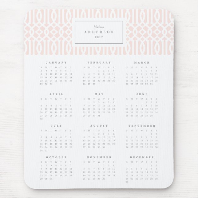 Tapis De Souris Rougissent le calendrier annuel Mousepad de (Devant)