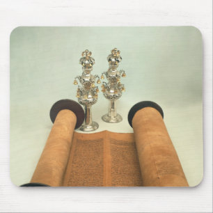 Tapis De Souris Rouleau de Torah avec les finials argentés de