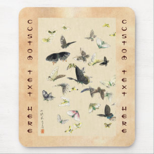 Tapis De Souris Rouleau vintage japonais frais de papillon