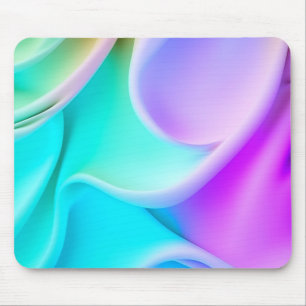 Tapis De Souris Rouleaux de satin soyeux bleu, sarcelle et violet