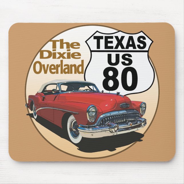 Tapis De Souris Route 80 du Texas - Les îles Dixie (Devant)
