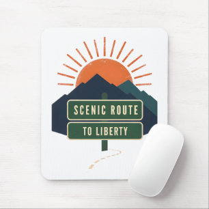 Tapis de souris Route panoramique vers la liberté