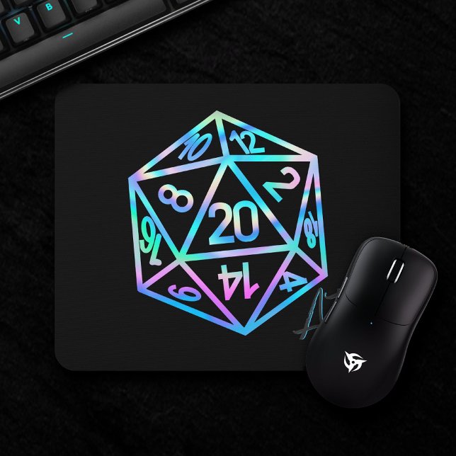 Tapis De Souris RPG Crit AF | Holo Retro PnP Tabletop Gamer Dice (Créateur téléchargé)