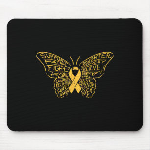 Tapis De Souris Ruban de cancer de l'enfance Papillon de sensibili