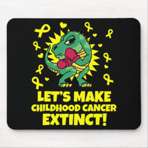 Tapis De Souris Ruban de dinosaure de sensibilisation au cancer de