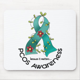 Tapis De Souris Ruban de fleur de PCOS