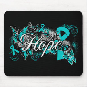 Tapis De Souris Ruban de jardin de Cancer ovarien