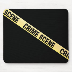 Tapis De Souris Ruban de scène de crime coupé. Arrière - plan tran