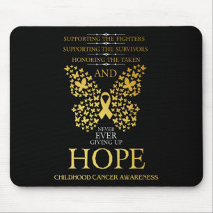 Tapis De Souris Ruban d'or pour la sensibilisation au cancer infan