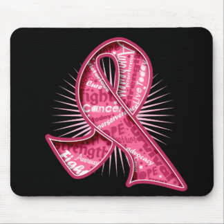 Tapis De Souris Ruban filigrane Slogan Cancer du sein