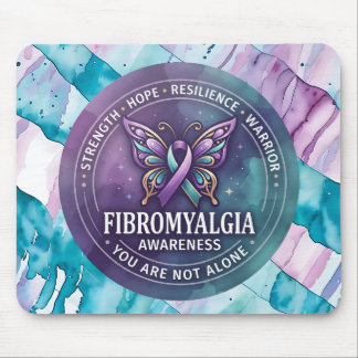 Tapis De Souris Ruban Papillon de Sensibilisation à la Fibromyalgi