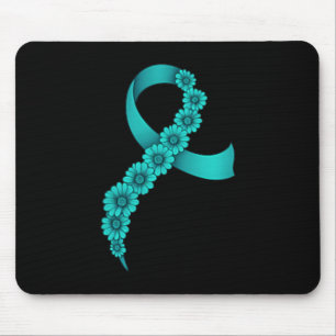Tapis De Souris Ruban sarcelle Suprter Hommes Femmes Cancer de l'o