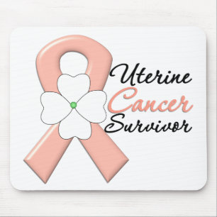 Tapis De Souris Ruban utérin de fleur de survivant de Cancer