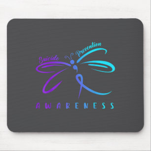 Tapis De Souris Ruban Violet Turquoise de Sensibilisation à la Pré