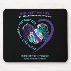Tapis De Souris Ruban Wings En Mémoire Cousin Prévention Suicide A