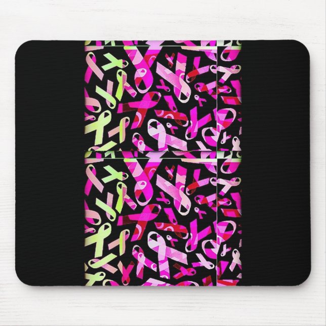 Tapis De Souris Rubans géniaux de cancer du sein (Devant)