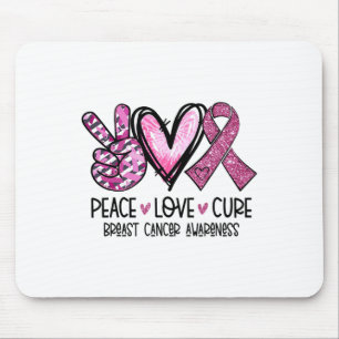 Tapis De Souris Rubans Roses Cancer Sein Sensibilisation à l'Amour