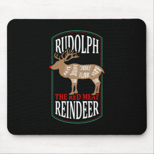 Tapis De Souris Rudolph le Renne à Viande Rouge