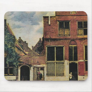 Tapis De Souris Rue de Johannes Vermeer à Delft (circa 1660)